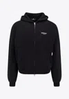 Represent Owners Club Zip-up Hooded Sweatshirt In Black