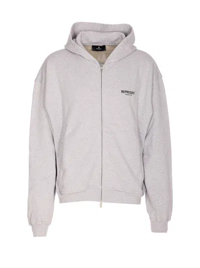 Represent Owners Club Zipped Hoodie In Neutral