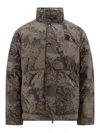 Represent High-collar Puffer Jacket With Camouflage Design In Green