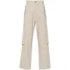 Represent Embroidered-logo Cotton Trousers In Neutrals