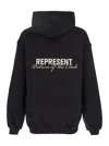 Represent 'patron Of The Club' Black Hoodie With Front And Back Logo Print In Black