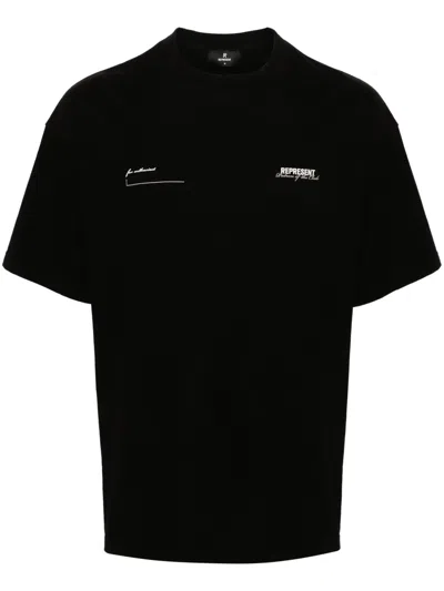 Represent Man T-shirt Black Size M Cotton