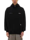 Represent 'patron Of The Club' Black Hoodie With Front And Back Logo Print In Black