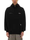 Represent 'patron Of The Club' Black Hoodie With Front And Back Logo Print In Black