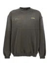 Represent Patron Of The Club Olive Green Crewneck Sweater With Front And Back Logo Print In Cotton Man In Green