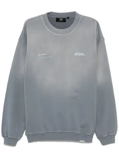 Represent Patron Of The Club Washed Cotton Sweatshirt In Gray