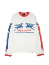 Represent Crew Neck Long Sleeves Graphic Print Trim In White