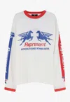 Represent Crew Neck Long Sleeves Graphic Print Trim In White