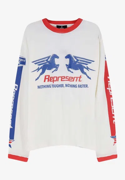 REPRESENT PEGASUS PRINTED LONG-SLEEVED T-SHIRT