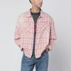 Represent Flannel Shirt With Checked Design And Pockets In Pink