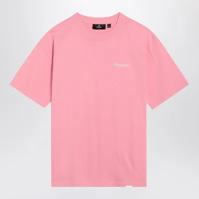 Represent Pink Cotton T-shirt With Logo