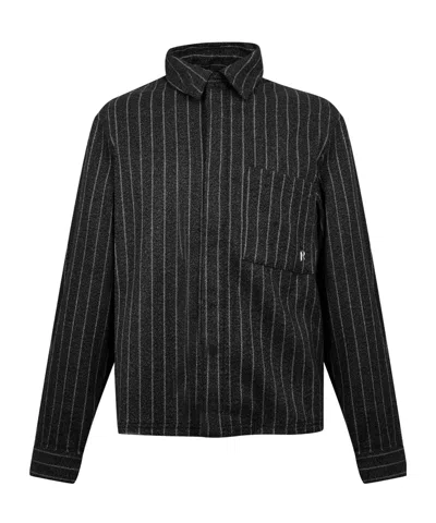 Represent Pinstripe Tailored Shirt In Black