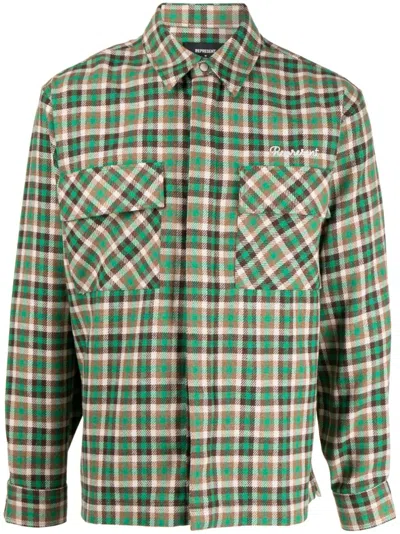 Represent Plaid-check Print Shirt In Green