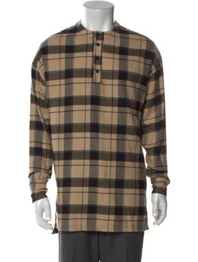 Pre-owned Represent Plaid Print Long Sleeve Shirt W/ Tags In Brown
