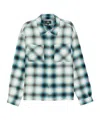Represent Sun Bleached Cotton Flannel Button-up Shirt In Blue