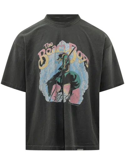 Represent Pocketed Graphic T-shirt In Stained Black