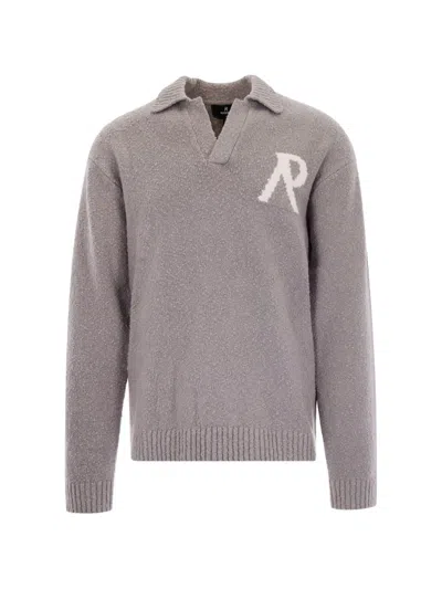 Represent Polo-collar Sweater In Gray