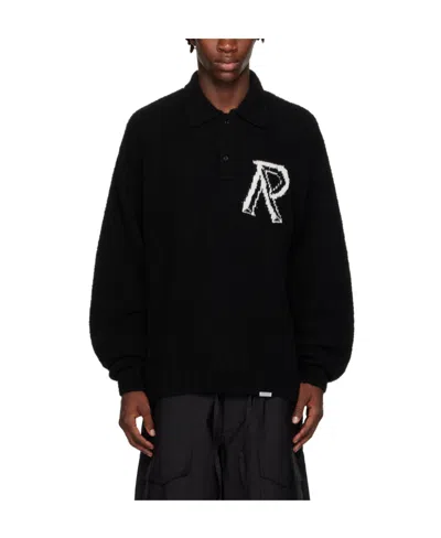 Represent Polo Neck Knitted Sweater In Black