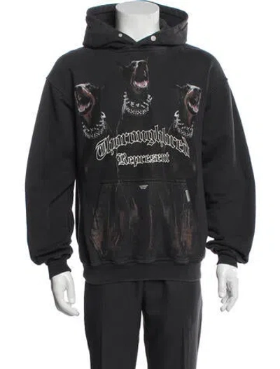 Pre-owned Represent Printed Crew Neck Hoodie In Blue