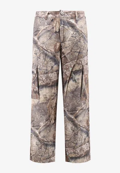 REPRESENT PRINTED STRAIGHT-LEG JEANS