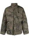 Represent Logo-embroidered Camouflage Puffer Jacket In Green