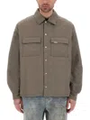 Represent Quilted Overshirt With Collared Chest Pockets In Gray