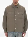 Represent Quilted Overshirt With Collared Chest Pockets In Brown