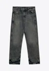 Represent R2 Embroidered Washed Jeans In Black