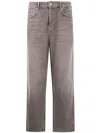 Represent Casual Baggy Denim Trousers Embroidered Detail In Brown