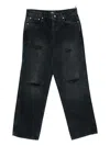 Represent R3 Distressed Baggy Denim In Black