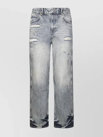 Represent R3 Distressed Baggy Denim Trousers In Gray
