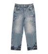 Represent R3 Distressed Wide-leg Jeans In Blue