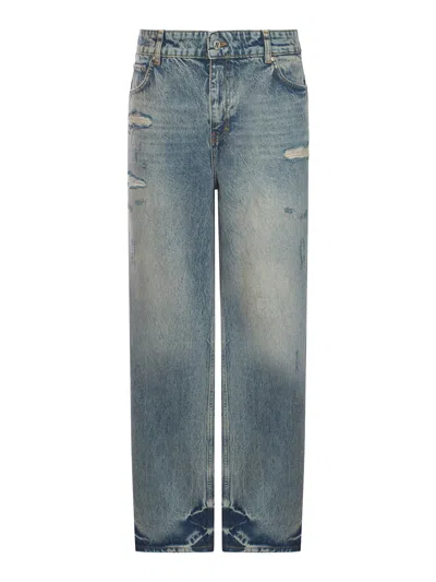 Represent R3 Distressed Baggy Jeans In Blue