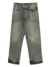 Represent Jeans With Belt Loops In Gray