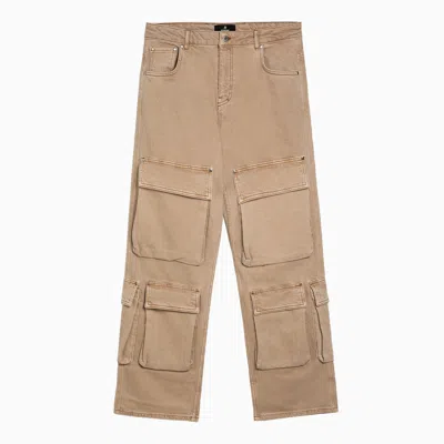 REPRESENT REPRESENT R3CA BEIGE DENIM CARGO TROUSERS