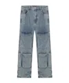 Represent R3ca Logo Embroidered Straight Leg Cargo Jeans In Gray