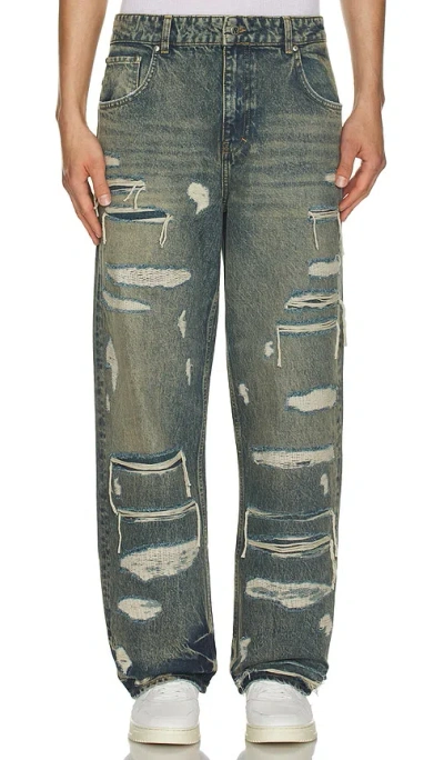 Represent R3d Double Destroyer Baggy Jeans In 蓝色奶油