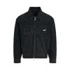 Represent Black Jacket With Classic Collar And Logo Patch On The Pocket In Denim Man