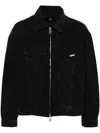 Represent Black Jacket With Classic Collar And Logo Patch On The Pocket