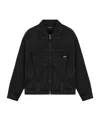 Represent Black Jacket With Classic Collar And Logo Patch On The Pocket In Denim Man In Black
