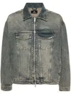 Represent R4 Washed-denim Jacket In Blue