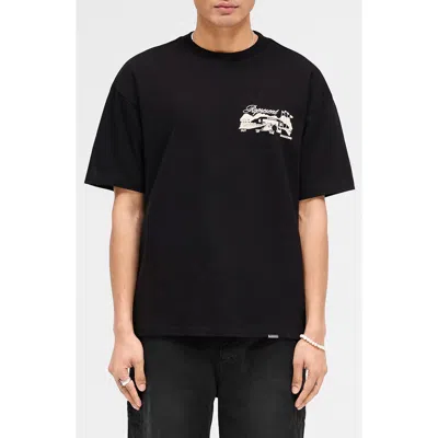 Represent Race Way Cotton Graphic T-shirt In Black