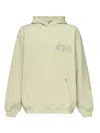 Represent Logo-print Cotton Hoodie In Matcha