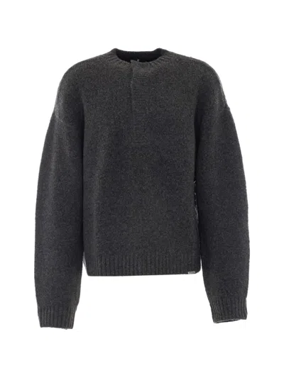 Represent Ramone Half-button Sweater In Black