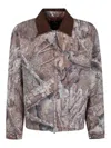 Represent Mens Tree-graphic Print Camouflage Cotton Trucker Jacket In Gray
