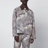 Represent Mens Tree-graphic Print Camouflage Cotton Trucker Jacket In Gray