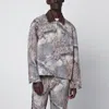 Represent Mens Tree-graphic Print Camouflage Cotton Trucker Jacket In Green