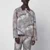 Represent Mens Tree-graphic Print Camouflage Cotton Trucker Jacket In Green