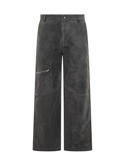 Represent Reimagined Cargo Fit Jeans In Washed Black