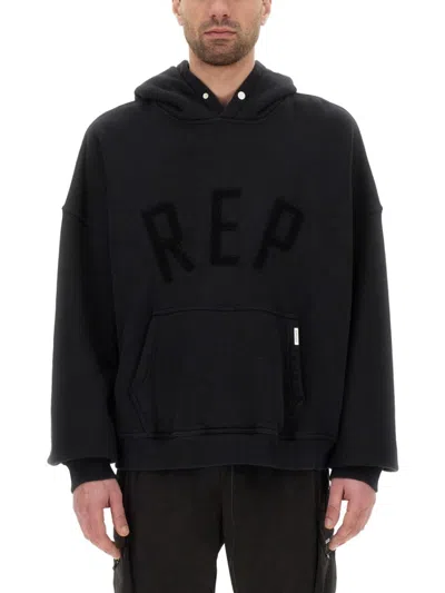 Represent Relaxed Fit Black Hoodie With Bold Lettering